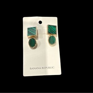 Banana Republic Green and Gold Geometric Earrings
